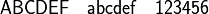 \mathsf{ABCDEF} \quad \mathsf{abcdef} \quad \mathsf{123456}