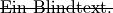 \text{\st{Ein Blindtext.}}