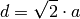 d = \sqrt{2} \cdot a