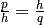 \frac{p}{h} = \frac{h}{q}