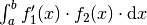 \int_{a}^{b} f_1'(x) \cdot
f_2(x) \cdot \mathrm{d} x