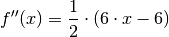 f''(x) = \frac{1}{2} \cdot (6 \cdot x - 6)