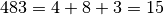 483 = 4 + 8 + 3 = 15