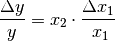 \frac{\Delta y}{y} = x_2 \cdot \frac{\Delta x_1}{\;x_1}