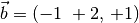 \vec{b} = ( -1 \,\, +2,\, {+}1)