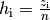 h_{\mathrm{i}} = \frac{z_{\mathrm{i}}}{n}