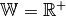 \mathbb{W} = \mathbb{R}^{+}