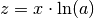 z = x \cdot \ln(a)