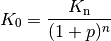 K_0 = \frac{K_{\mathrm{n}}}{(1 + p)^n}