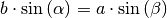 b \cdot \sin{(\alpha)} = a \cdot \sin{(\beta)}