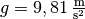 g = \unit[9,81]{\frac{m}{s^2} }