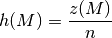 h(M) = \frac{z(M)}{n}