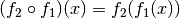 (f_2 \circ f_1)(x) = f_2 (f_1(x))