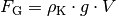 F_{\mathrm{G}} = \rho_{\mathrm{K}} \cdot g \cdot V