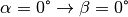 \alpha = 0 \degree \rightarrow \beta = 0\degree