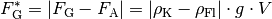 F_{\mathrm{G}}^{*} = | F_{\mathrm{G}} - F_{\mathrm{A}} | =
| \rho_{\mathrm{K}} - \rho _{\mathrm{Fl}} | \cdot g \cdot V