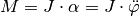 M = J \cdot \alpha = J \cdot \ddot{\varphi}