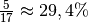 \frac{5}{17} \approx 29,4\%