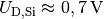 U_{\mathrm{D, Si}}
\approx \unit[0,7]{V}