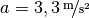 a =
\unitfrac[3,3]{m}{s^2}