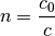 n = \frac{c_0}{c}