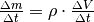 \frac{\Delta m}{\Delta t} = \rho \cdot \frac{\Delta V}{\Delta t}