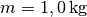 m=\unit[1,0]{kg}