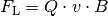 F_{\mathrm{L}} = Q \cdot v \cdot B