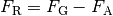 F_{\mathrm{R}} = F_{\mathrm{G}} - F_{\mathrm{A}}