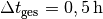 \Delta t_{\mathrm{ges}} =
\unit[0,5]{h}