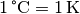 \unit[1]{\degree C} = \unit[1]{K}