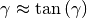 \gamma \approx \tan{(\gamma)}