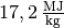 \unit[17,2]{\frac{MJ}{kg}}