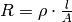 R = \rho \cdot \frac{l}{A}