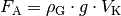 F_{\mathrm{A}} = \rho_{\mathrm{G}} \cdot g \cdot V_{\mathrm{K}}