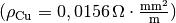 (\rho_{\mathrm{Cu}} =
\unit[0,0156]{\Omega \cdot \frac{mm^2}{m} } )