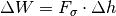 \Delta W = F_{\mathrm{\sigma}} \cdot \Delta h