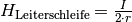 H_{\mathrm{Leiterschleife}}= \frac{I}{2 \cdot r}