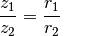 \frac{z_1}{z_2} = \frac{r_1}{r_2}{\color{white}\,\;\ldots}